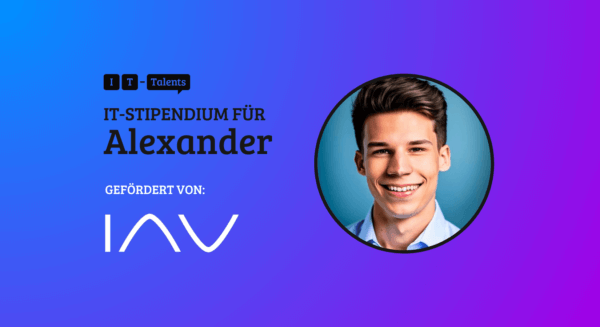 Header mit ALEXANDER WOLTERS, Stipendiat der IAV GmbH