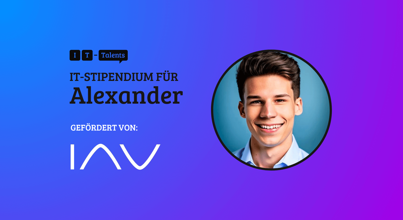 Header mit ALEXANDER WOLTERS, Stipendiat der IAV GmbH